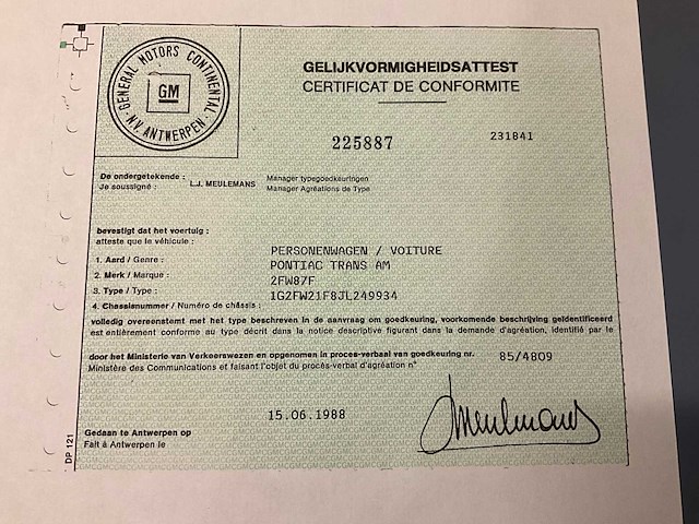 1988 pontiac trans am gta - 5.0 v8 – origineel belgische wagen - afbeelding 61 van  61