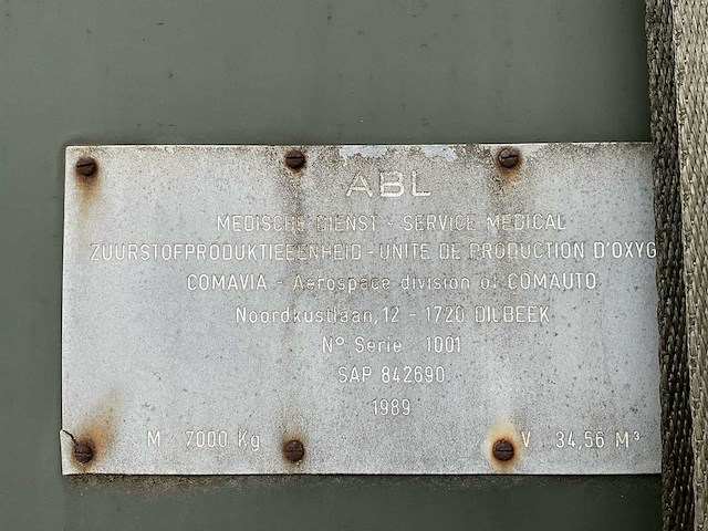 1989 abl zuurstofproductie-eenheid - afbeelding 15 van  19