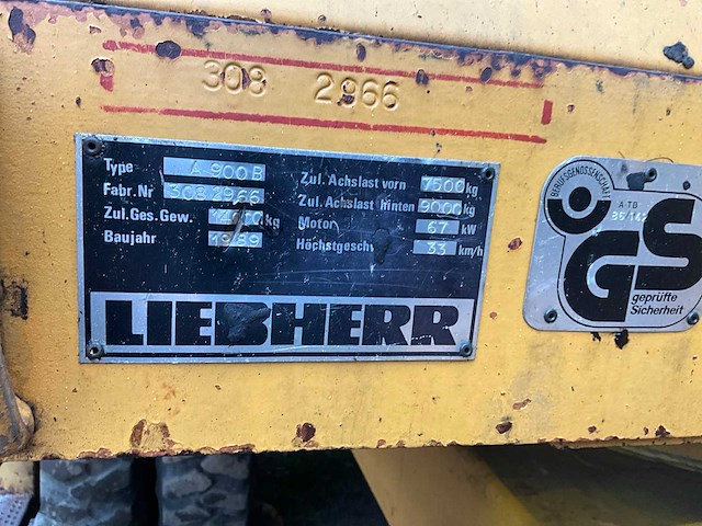 1989 liebherr a900b graaflaadmachine - 14 ton - met kentekenpapieren - afbeelding 16 van  29
