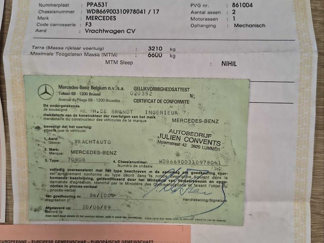 1989 mercedes 709d vrachtwagen - afbeelding 11 van  27