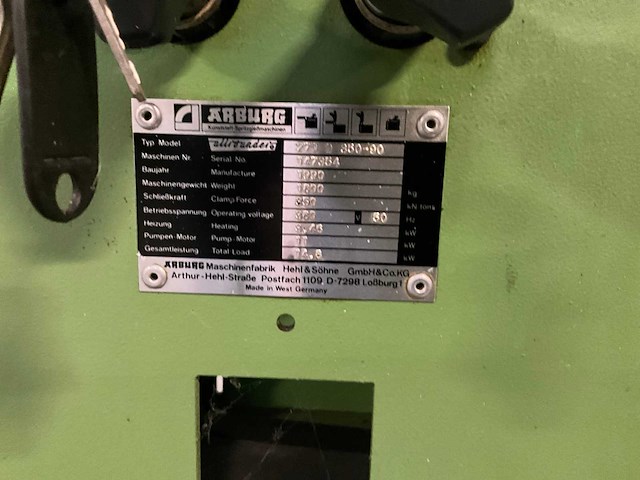 1990 arburg allrounder 270 d 850-90 spuitgietmachine - afbeelding 29 van  30