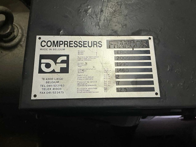 1990 ateliers françois erc66 luchtcompressor - afbeelding 8 van  9