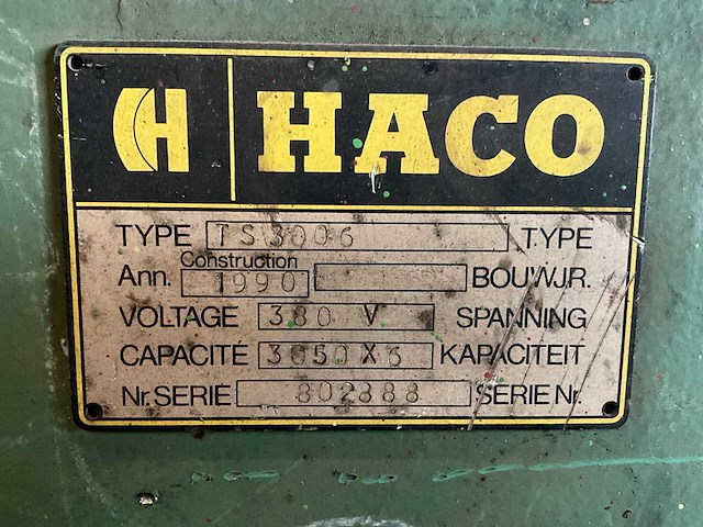 1990 haco ts3006 guillotineschaar - afbeelding 4 van  12
