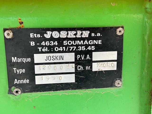 1990 joskin 12000b - trage oplegger / landbouwtrailer - afbeelding 8 van  25