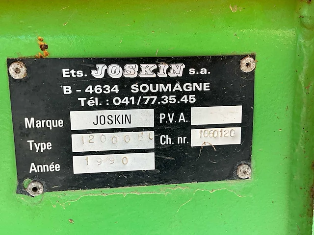 1990 joskin 12000b - trage oplegger / landbouwtrailer - afbeelding 24 van  25