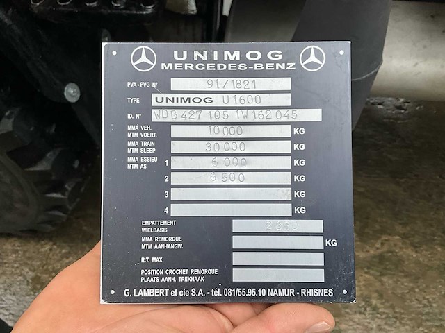 1990 mercedes unimog 1600 vrachtwagen - afbeelding 53 van  55