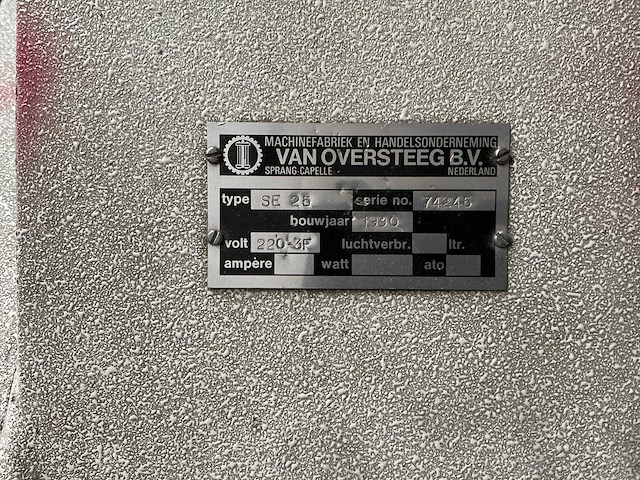 1990 van oversteeg se25 leder zwenkarmstans (uitsnijmachine) - afbeelding 2 van  7