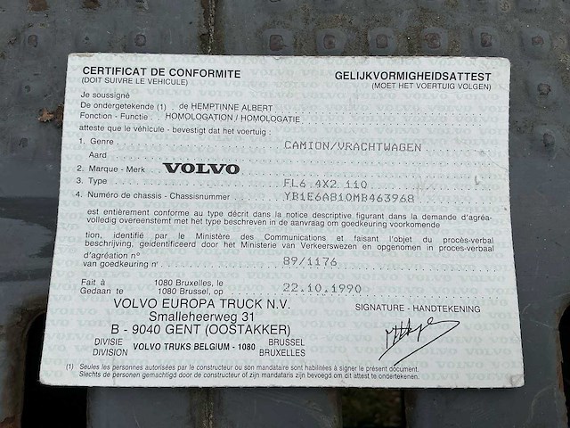 1990 volvo fl6 turbo takelwagen met kraan - afbeelding 44 van  57