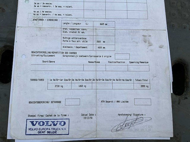 1990 volvo fl6 turbo takelwagen met kraan - afbeelding 4 van  9
