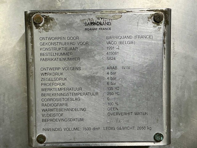 1991 barriquand steriflow autoclave - afbeelding 6 van  8