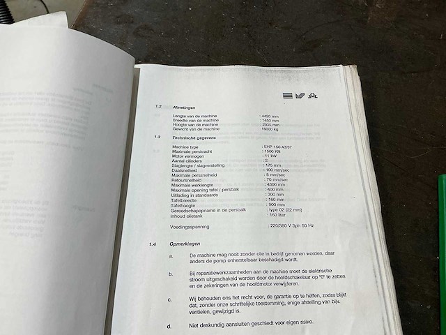 1991 darley fhp 150 – 43/37 afkantpers - afbeelding 5 van  14