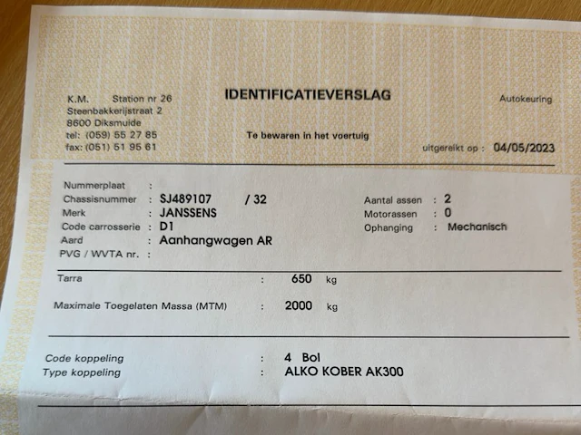 1991 janssens bsa80 geremde aanhangwagen - afbeelding 9 van  18