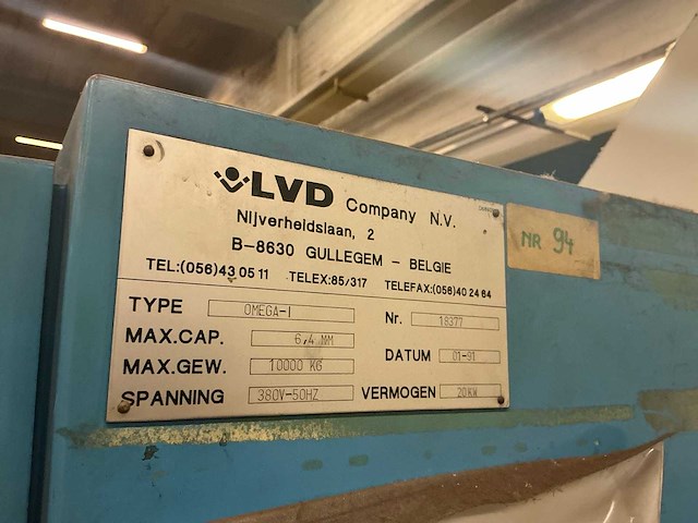 1991 lvd omega-i cnc ponsmachine - afbeelding 13 van  14