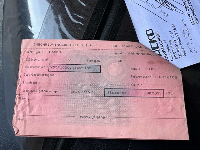 1991 packo p1000 aanhangwagen - afbeelding 6 van  15