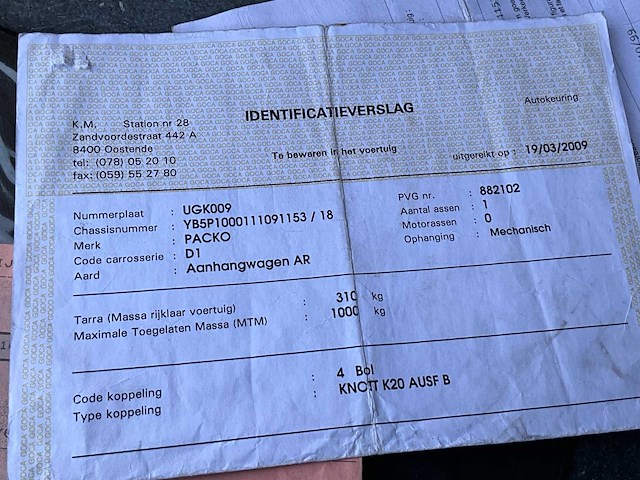 1991 packo p1000 aanhangwagen - afbeelding 7 van  15
