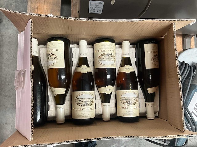 1992 bourgogne pouilly vinzelles witte wijn (12x) - afbeelding 2 van  3