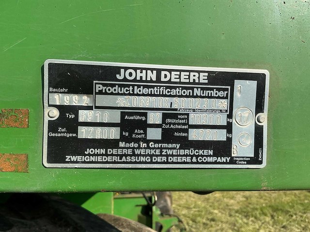 1992 john deere 6910 veldhakselaar - afbeelding 8 van  15