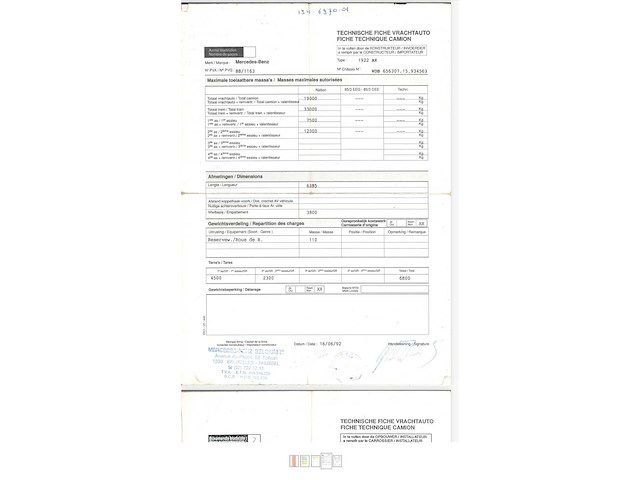 1992 mercedes-benz 1922 ak truck - afbeelding 20 van  27