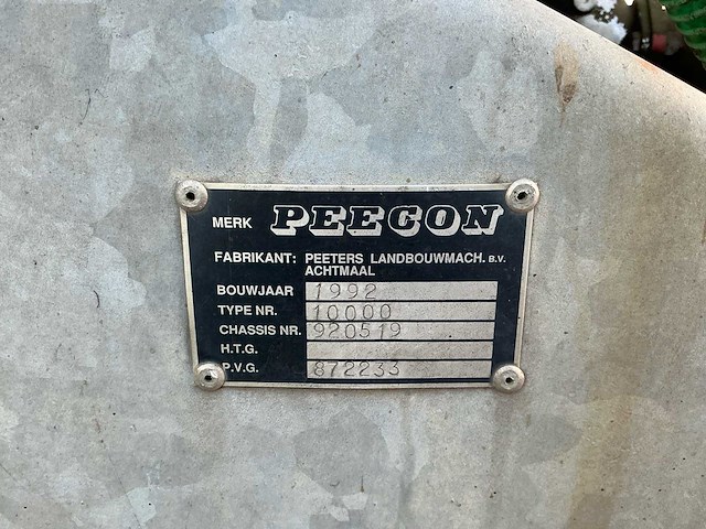 1992 peecon 10000 mesttank - afbeelding 14 van  21