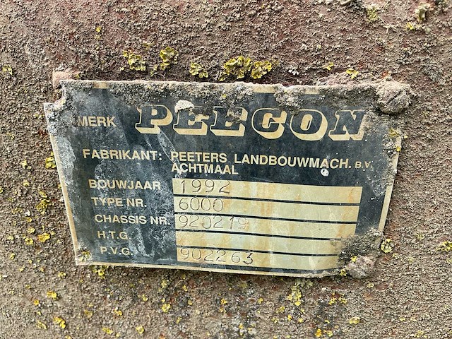 1992 peecon 6000 landbouwkipwagen – hydraulisch kippend - afbeelding 18 van  18