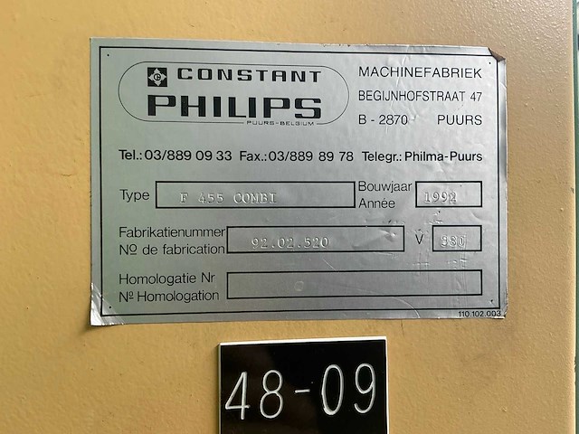 1992 vg / constant philips f-455 combi breedbandschuurmachine - afbeelding 1 van  7