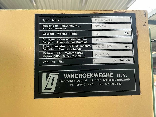 1992 vg / constant philips f-455 combi breedbandschuurmachine - afbeelding 2 van  7