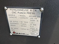 1993 amada arcade 210 cnc gereviseerd pons- én nibbelmachine - afbeelding 7 van  18