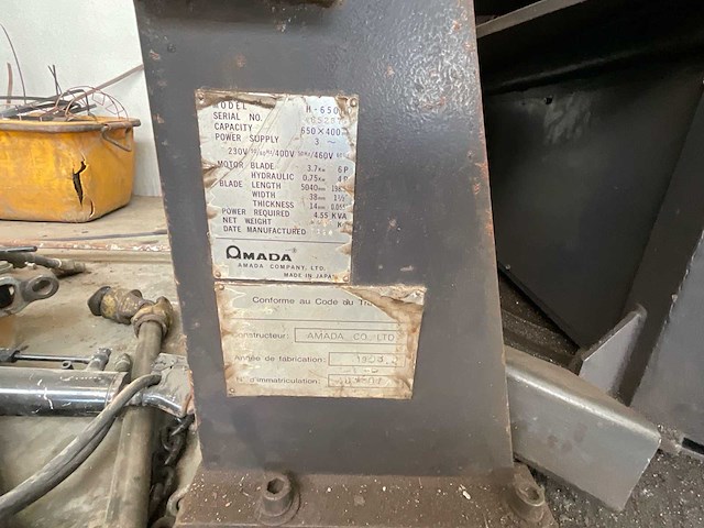 1993 amada h-650 metalen horizontale bandzaagmachine - afbeelding 3 van  13