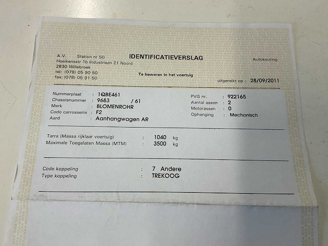 1993 blomenröhr hw 3500 bt aanhangwagen - afbeelding 11 van  19