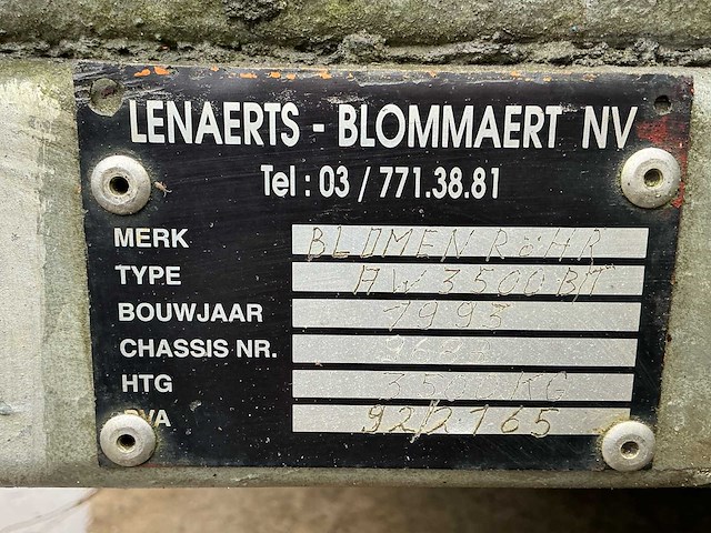 1993 blomenröhr hw 3500 bt aanhangwagen - afbeelding 15 van  19