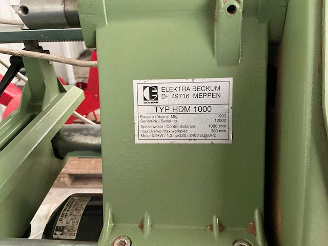 1993 elektra beckum hdm 1000 draaibank - afbeelding 4 van  6
