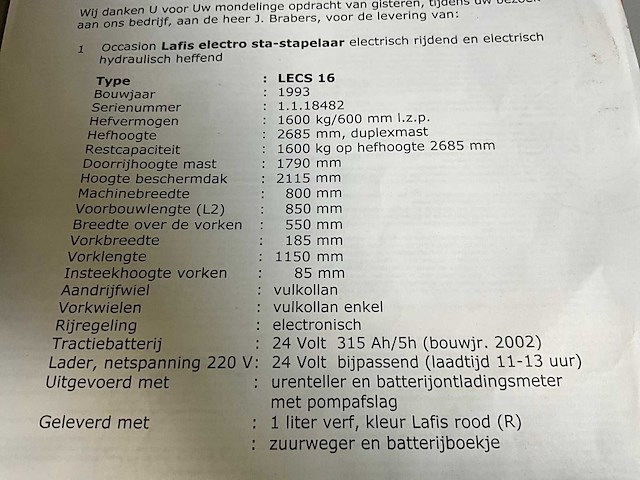 1993 lafis lecs16 electro sta-stapelaar - afbeelding 9 van  17