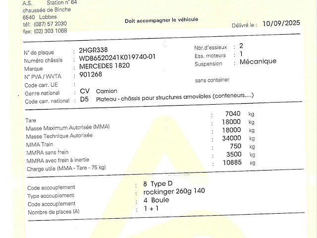 1993 mercedes-benz 1820 vrachtwagen - afbeelding 18 van  30
