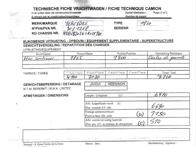 1993 mercedes-benz 1820 vrachtwagen - afbeelding 22 van  30