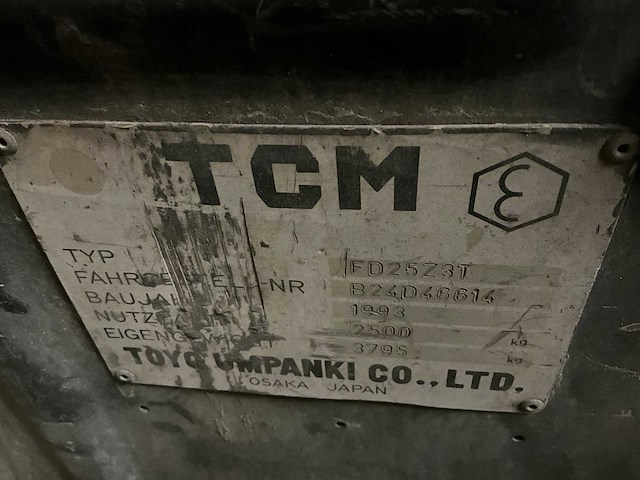 1993 tcm fd25z3t vorkheftruck - afbeelding 13 van  37