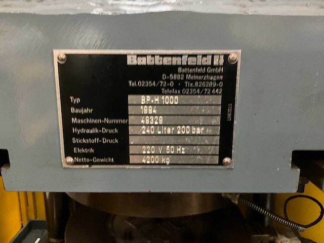 1994 battenfeld bh-h 1000 hydraulische pers - afbeelding 3 van  31