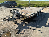1994 j.c. beckers dubbelassige aanhangwagen - gegalvaniseerd platform - uitgerust met elektrische lier - afbeelding 1 van  23