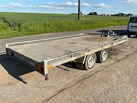 1994 j.c. beckers dubbelassige aanhangwagen - gegalvaniseerd platform - uitgerust met elektrische lier - afbeelding 5 van  23