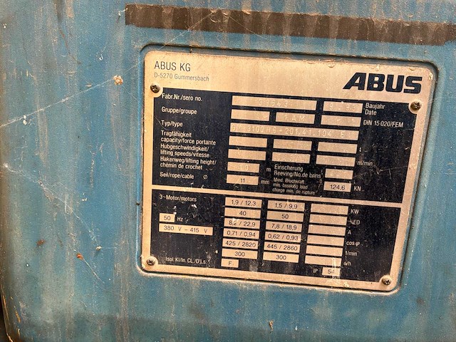 1995 abus 10t - gm 3100 h6-201.41.104.e enkelliggerkraan - afbeelding 12 van  15