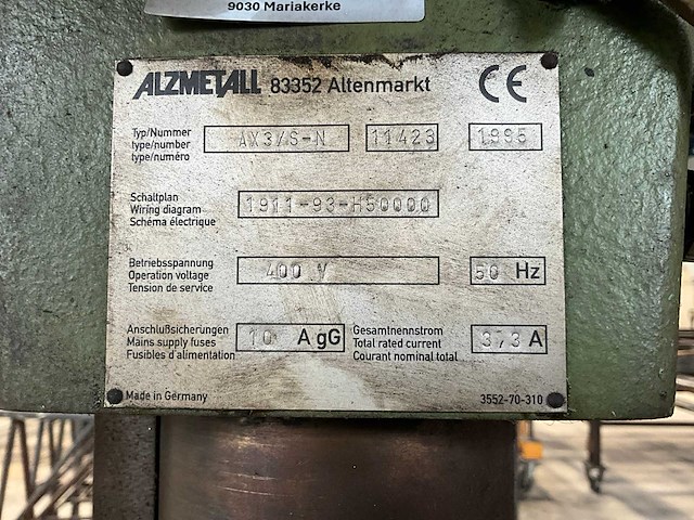 1995 alzmetall ax3/s-n kolomboormachine - afbeelding 6 van  6