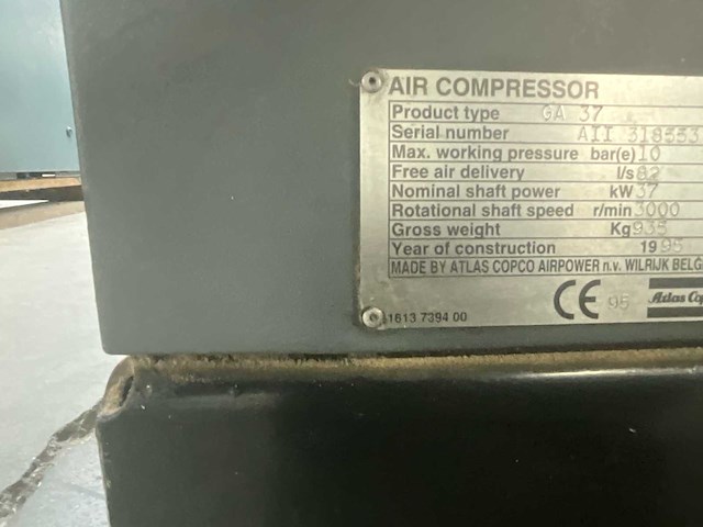 1995 atlas copco ga37 - schroefcompressor - afbeelding 5 van  8