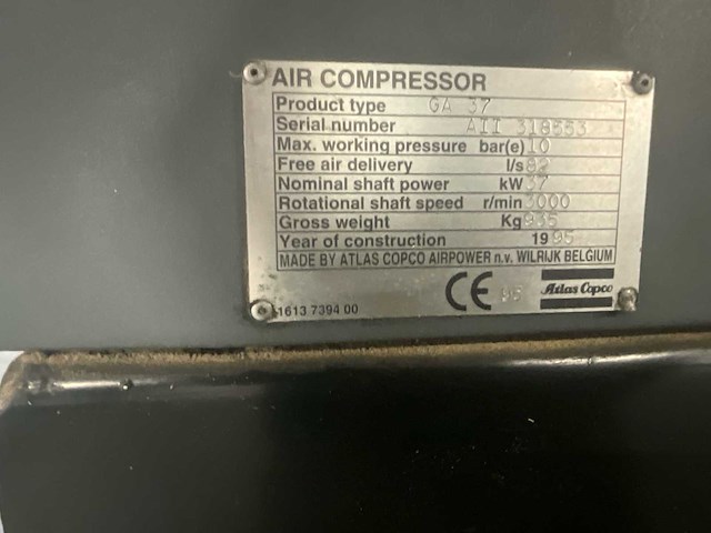 1995 atlas copco ga37 - schroefcompressor - afbeelding 6 van  8