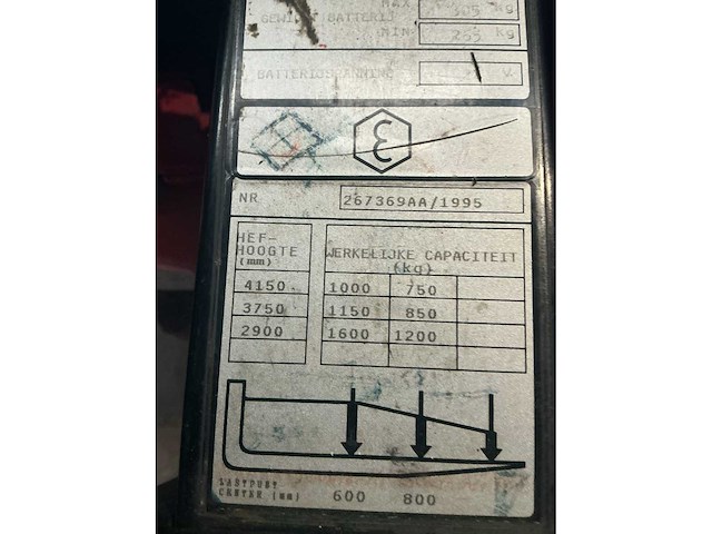 1995 bt. lsv 1600 elektrische palletwagen - afbeelding 4 van  4