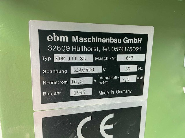 1995 ebm kdp 111 sl kantenlijmmachines - afbeelding 12 van  13