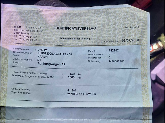 1995 hapert aanhangwagen - afbeelding 2 van  12