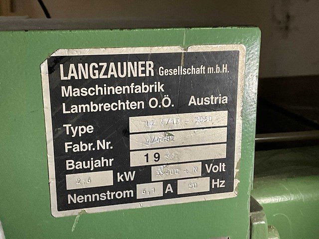 1995 langzauner lz 4/1 e-3950 platenzaagmachine - afbeelding 10 van  16