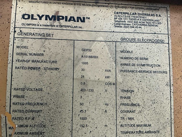 1995 olympian gep30 stroomgenerator - afbeelding 6 van  6