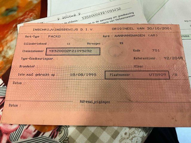 1995 packo p2000 aanhangwagen - afbeelding 16 van  18