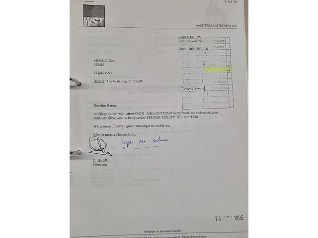 1995 teupen hylift st 16 telescopische spin hoogtewerker - afbeelding 14 van  24