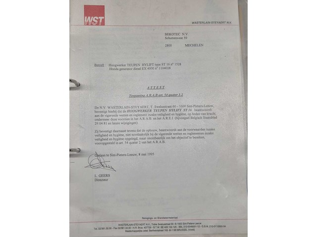 1995 teupen hylift st 16 telescopische spin hoogtewerker - afbeelding 16 van  24